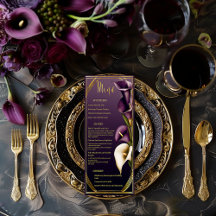 Elegant Violet Lila och Guld Calla Lily Bröllop