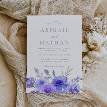 Elegant Violet Lila Watercolor Bröllop