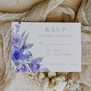 Elegant Violet Lila Watercolor Bröllop OSA Kort