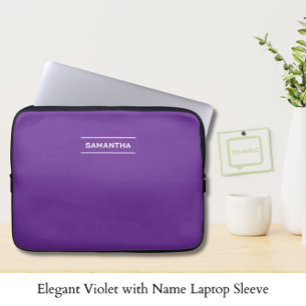 Elegant Violet med Namn Laptop sleeve