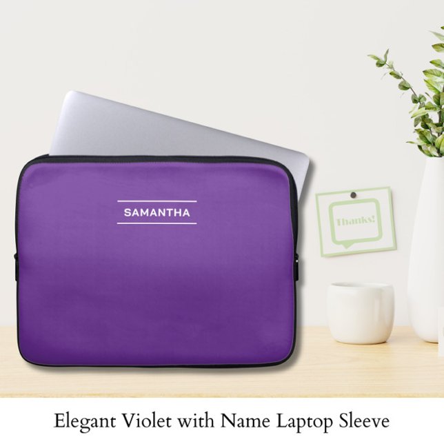 Elegant Violet med Namn Laptop sleeve (Skapare uppladdad)