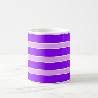 Elegant Violet och Rosa Stripe Mönster Kaffemugg