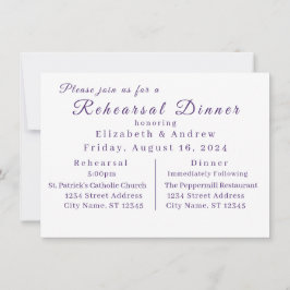 Elegant Violets Rehearsal Dinner-inbjudan Inbjudningar