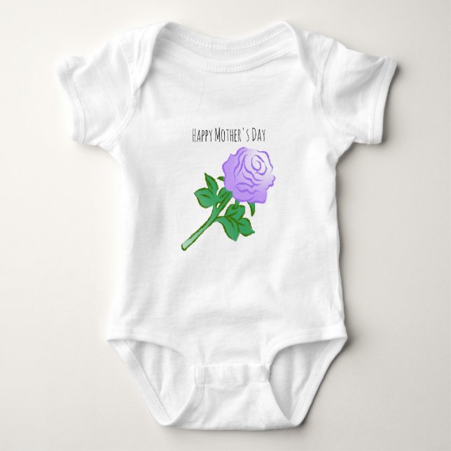 Elegant Violett Ros T Shirt (Framsida)