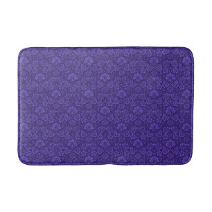 Elegant violett vintage damaskmönster badrumsmatta