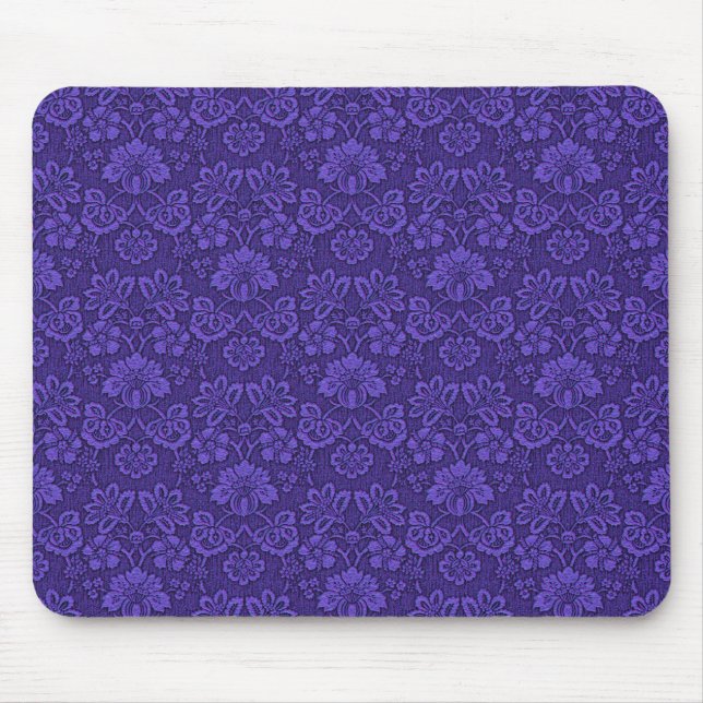 Elegant violett vintage damaskmönster musmatta (Framsidan)