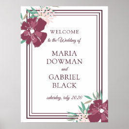 Elegant violetta blommor. Botaniskt tecken Poster