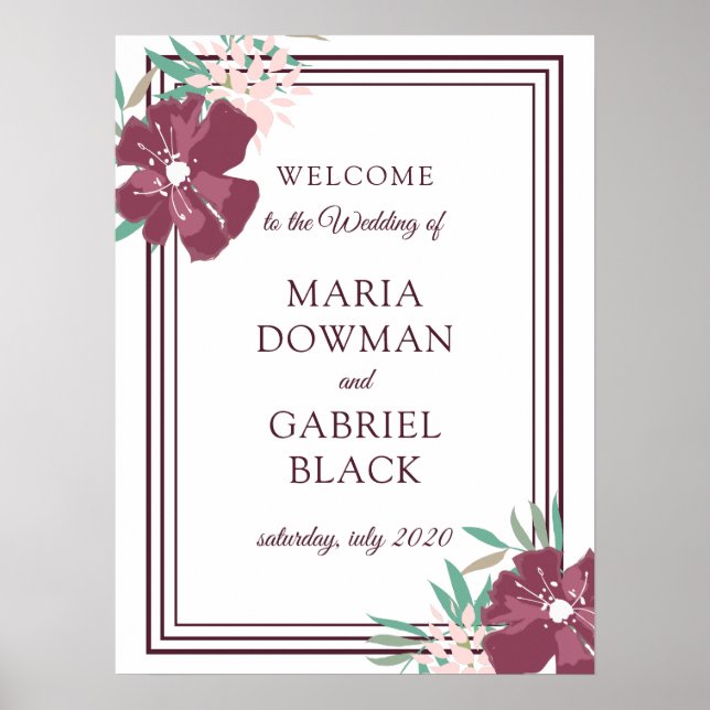 Elegant violetta blommor. Botaniskt tecken Poster (Framsidan)