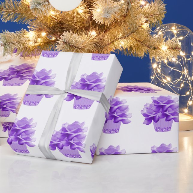 Elegant Violetta Rosor Presentpapper (Helgdagar)