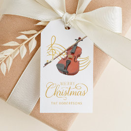 Elegant Violin Jul Music Presentetikett