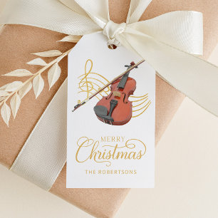 Elegant Violin Jul Music Presentetikett