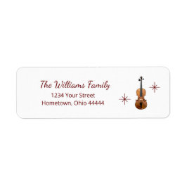 Elegant Violin Musical Returadress Etikett
