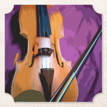 Elegant Violin på Lila Silke, Shaped Underlägg