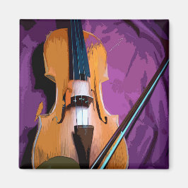 Elegant Violin på Lila Silke, Square Magnet