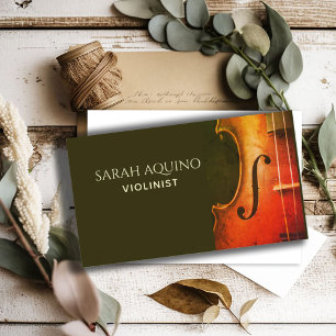 Elegant Violin Violinist Musician Music Lärare Visitkort