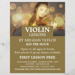 Elegant Violinist, Violin Lessons Reklam Reklamblad