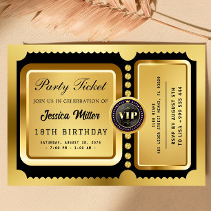 Elegant VIP Guld Event Party Biljett Inbjudan