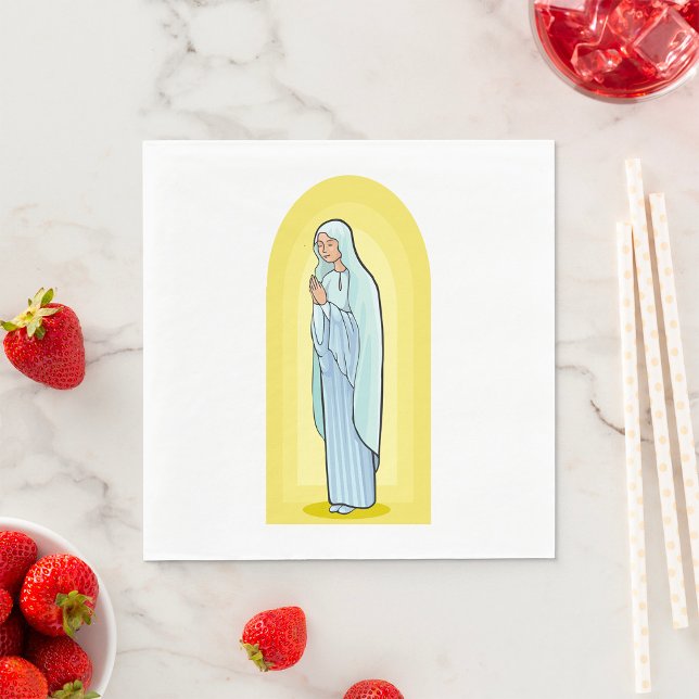 Elegant Virgin Mary Catholic Religious Pappersservett (Skapare uppladdad)