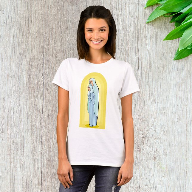 Elegant Virgin Mary Catholic Religious T Shirt (Skapare uppladdad)