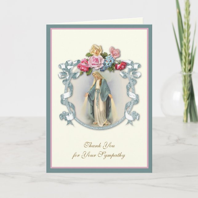 Elegant Virgin Mary Christian Condolence Tack (Framsida)