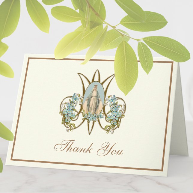 Elegant Virgin Mary Religiösa Catholik Blommigt Helgkort (Skapare uppladdad)