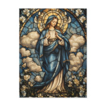 Elegant Virgin Mary Stached Glass Art
