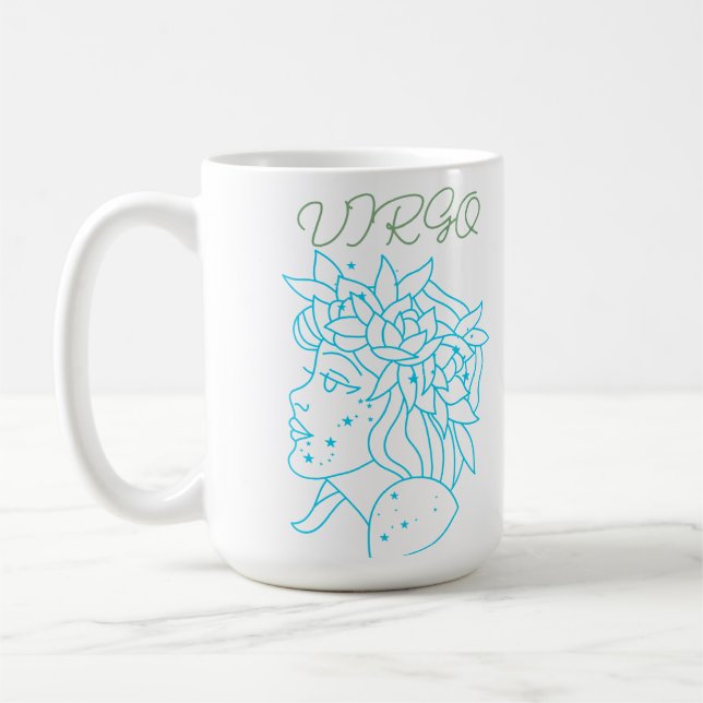 Elegant Virgo Zodiac Sign T-Shirt Astrology Gift  Kaffemugg (Vänster)