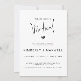 Elegant Virtuell Photo Online Bröllop Inbjudningar