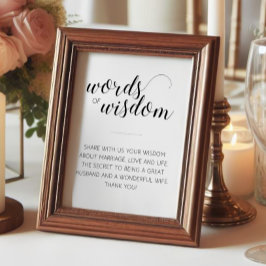 Elegant visdomsord vigselrådgivningsskylt poster