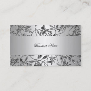 Elegant visitkort Blommig Silverplakett