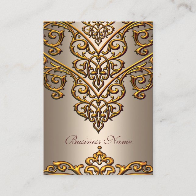 Elegant visitkort guld på kaffeoverlay (Framsida)