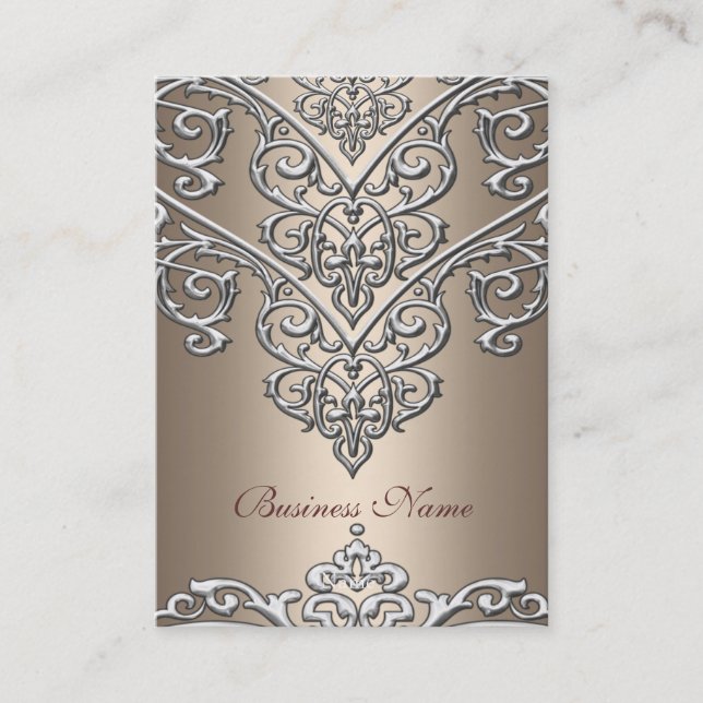 Elegant visitkort metallutseende kaffeöverlägg (Framsida)