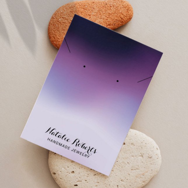 Elegant Visning för Lila av övertoning Juelry Earr Visitkort (Skapare uppladdad)