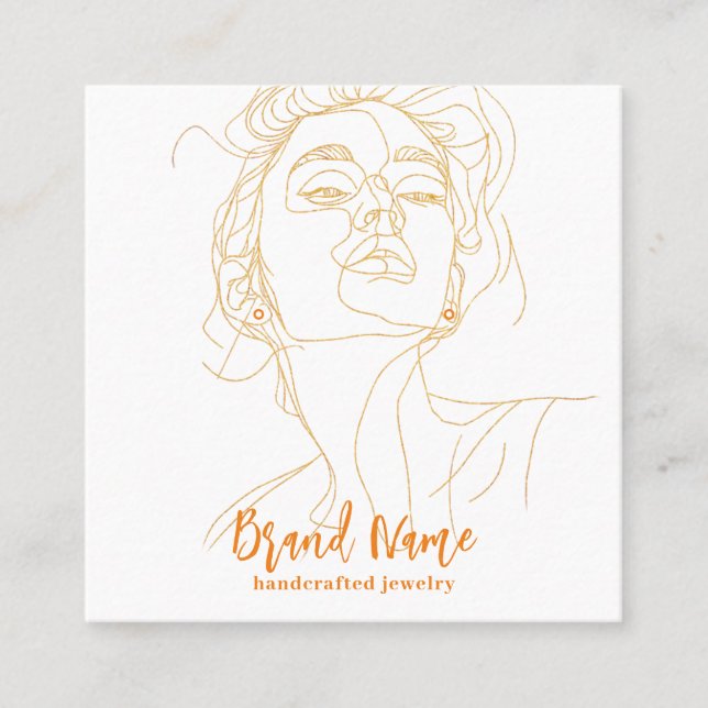 Elegant Visning för minimal Teckning-avläsning (Vo Fyrkantigt Visitkort (Framsida)