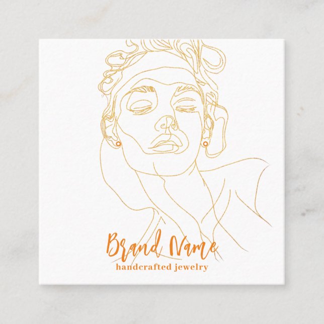 Elegant Visning för minimal Teckning-avläsning (Vo Fyrkantigt Visitkort (Framsida)