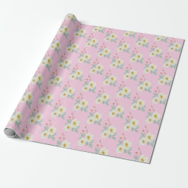Elegant vit akvarellblomma presentpapper