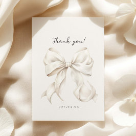 Elegant vit båge bröllopsdusch tack kort