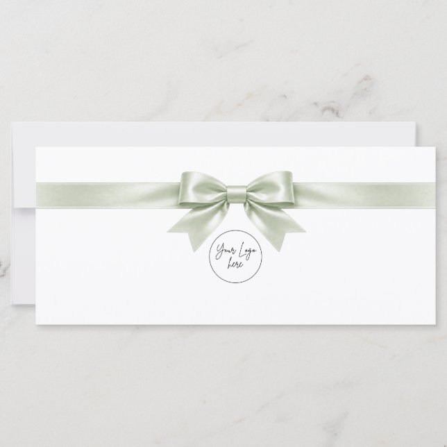 Elegant vit båge logotyp presentkort (Framsida)