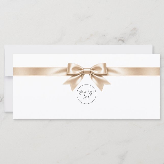 Elegant vit båge logotyp presentkort (Framsida)