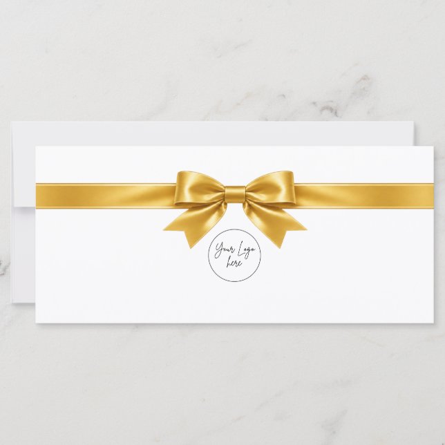 Elegant vit båge logotyp presentkort (Framsida)
