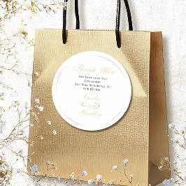Elegant vit bakgrund Navy Gold Script Elegant  Runt Klistermärke
