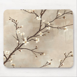 Elegant vit blom minimal gren musmatta