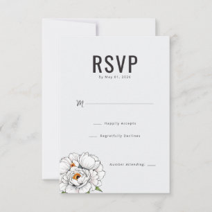 Elegant vit blommig RSVP OSA Kort
