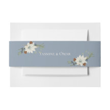 Elegant Vit Blommigt Dusty Blue