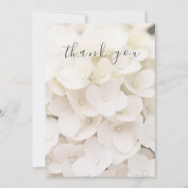 Elegant Vit Blommigt - platt tackkort Tack Kort