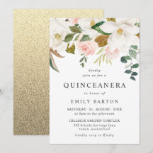 Elegant  vit Blommigt Quinceanera 15:e Party