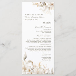 Elegant Vit Blommigt Quinceanera Food Drinks Menu Meny