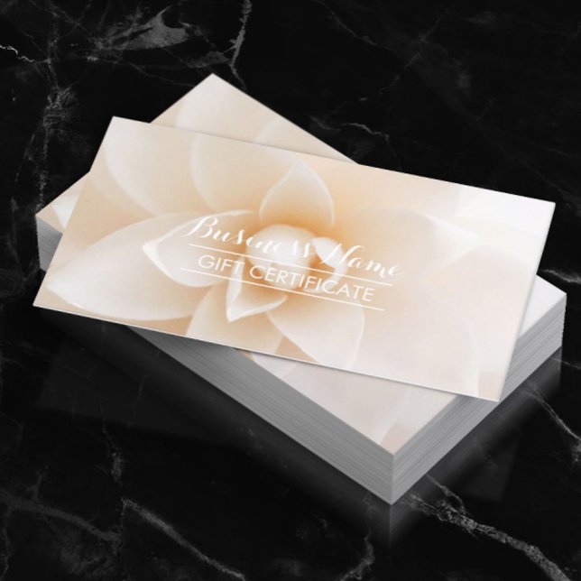 Elegant Vit Blommigt Salon Gift-certifikat Rabattkort (Skapare uppladdad)