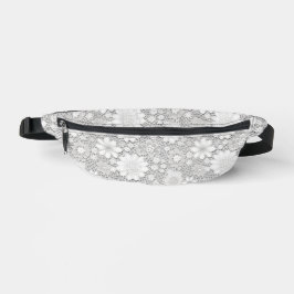 Elegant, vit blommigt snöre mönster