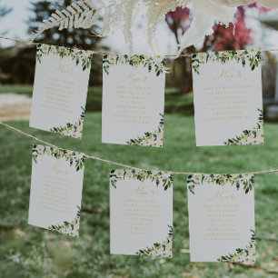 Elegant vit blomster Bröllop Bordsnummer